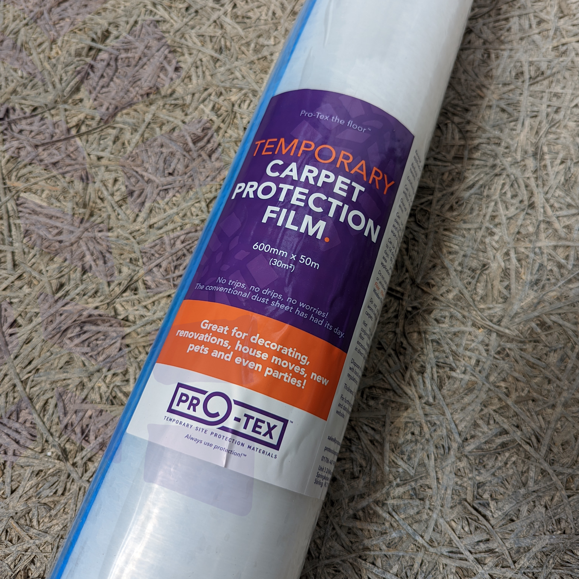 PRO-TEX Temporary Carpet Protection Film - 50m x 600mm