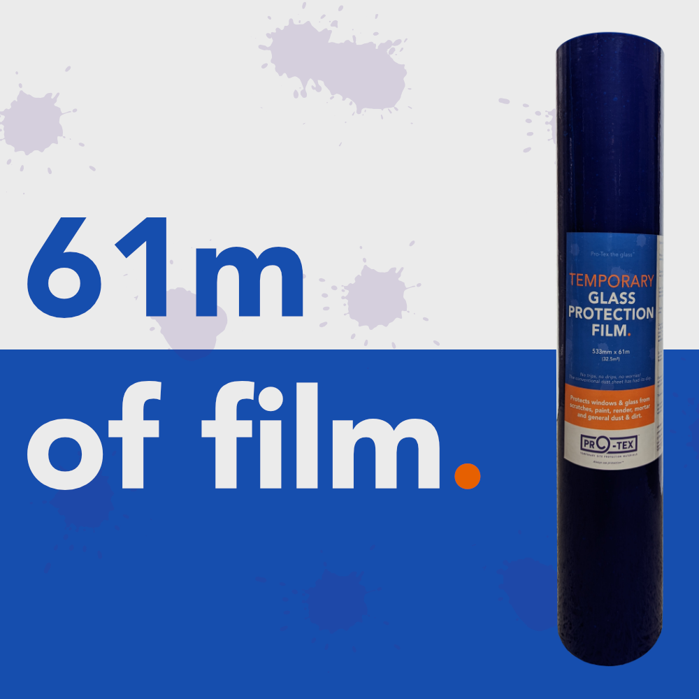 PRO-TEX Temporary Glass Protection Film - 61m x 533mm